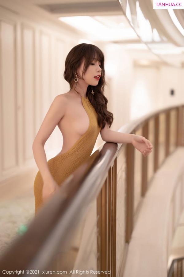 陈芝 芝芝Booty 宅男女神芝芝Booty 橙色耀眼夺目长裙第8张图片